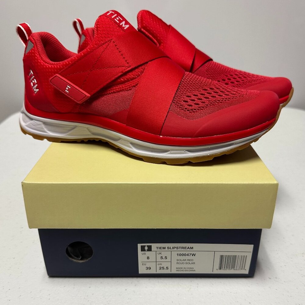 TIEM Slipstream Indoor Cycling Shoes, Solar Red, Size 8